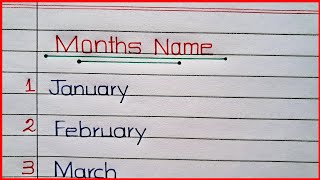 Months Name list  January to December Months  All Months Name in English  Months List [upl. by Lona]