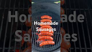 Cooking sausages on the big green egg shorts food [upl. by Tikna]