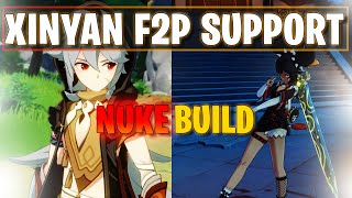 How to Build Xinyan as a F2P SupportBurst DPS  Genshin Impact [upl. by Maitund]