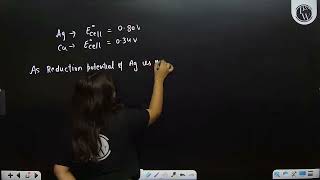 Standard electrode potential of AgAg and Cu2Cu is  080 V and 034 V respectivel [upl. by Nivan]