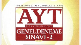 2024 TÜRKİYE GENELİ TÖDER AYT2 KİMYA ÇÖZÜMLERİ YKS 4SÜNDEN [upl. by Sletten]