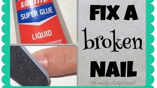 Tutorial How to fix a broken nail  The Polished Pursuit [upl. by Senalda257]