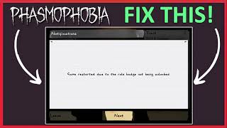 How To Fix ‘Game Restarted Due To Role Badge Not Being Unlocked’ In Phasmophobia [upl. by Maridel]