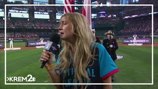 National Anthem singer for MLB Home Run Derby issues apology [upl. by Ambrosine]