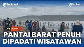 Jelang Pergantian Malam Tahun Baru Pantai Barat Pangandaran Dipadati Wisatawan [upl. by Atolrac471]