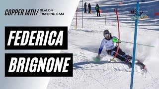 Federica Brignone SL Training Copper 111724 [upl. by Okier]