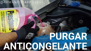 Como purgar anticongelante y cambiar todo el liquido refrigerante de un carro VW  Armando Carros [upl. by Annawot]