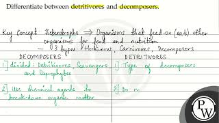 Differentiate between detritivores and decomposers W [upl. by Sherlock]