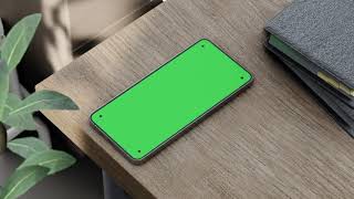 Smartphone green screen mockup animation on wood table 3d rendering Free Video  Tracking Point [upl. by Htirehc]