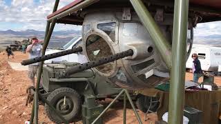 Ball turret live fire at the Big Sandy machine gun shoot wwwbombercamporg [upl. by Karlan]