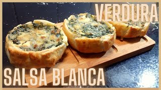 🔥 EMPANADAS de VERDURA QUESO y SALSA BLANCA 🔥  💥 CANASTITAS con Tapas de EMPANADAS  RECETA ACELGAS [upl. by Pippa231]