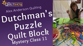 Alex Anderson LIVE The Dutchmans Puzzle Quilt Block  Kaffe Mystery Quilt Class 11 [upl. by Hebrew]