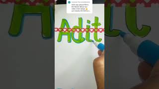 Aditi 🤟 See your name like never before Calligraphy PaintTheFont shorts ytshorts trending [upl. by Einafets]