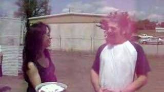 Shane Sellers gets a pie in the face from his wife Cindy at a charity event [upl. by Tomlin]