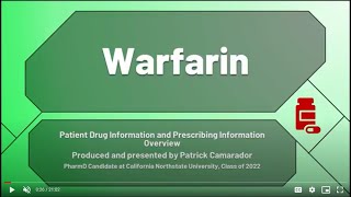 Warfarin Drug Information Overview [upl. by Filomena948]