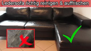 Ledersofa richtig reinigen amp auffrischen Leder Couch pflegen Sofa sauber machen Hausmittel Kernseife [upl. by Fradin181]