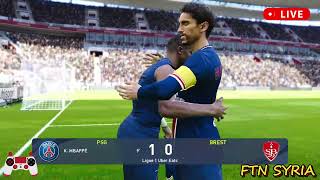 مباراة باريس سان جيرمان × ستاد بريست  الدوري الفرنسي  ألعاب 🎮 PES 2021 [upl. by Yrallam]