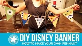 How to Make a DIY Pennant Banner with Disney Characters  Includes FREE Printable Banners [upl. by Morgun264]