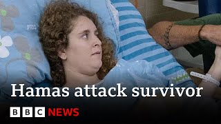 Hamas shooting survivor reveals details of massacre  BBC News [upl. by Collbaith]