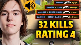 32 kills Rating 4  DONK is CRAZY in this FACEIT Match CS2 POV [upl. by Hunley]