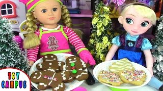 DIY Gingerbread and Christmas Sugar Cookies Bake with My Life As Doll  Make Your Food Recipe Review [upl. by Screens]