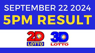 5pm Lotto Result Today September 22 2024  PCSO Swertres Ez2 [upl. by Bocoj985]