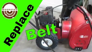 Snowblower Auger Belt Replacement  Easier way [upl. by Hammer]