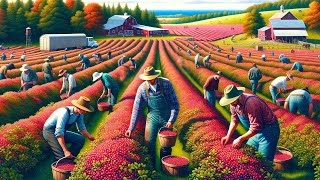 US Farmers Harvest Millions And Billions Of Berries This Way  Harvesting 2024 [upl. by Ayanat]