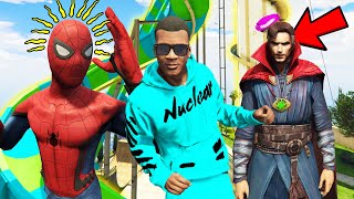 GTA 5 AVENGERS ARMY vs MEGA WATER SLIDE CHALLENGE in GTA V [upl. by Etterb]