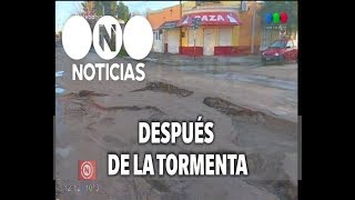 Las lluvias provocaron el hundimiento de una obra en Sixto Laspiur y Francia [upl. by Reisman48]