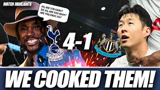 WE COOKED THE MAGPIES RICHARLISON BRACE HEUNG MIN SONSATIONAL Tottenham 41 Newcastle HIGHLIGHTS [upl. by Enywtna]