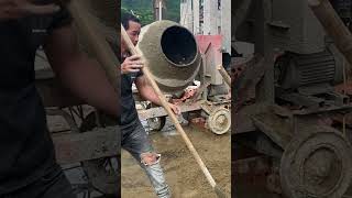 Mixing Concrete To Build A 4Story House  Builder Vietnambuilder concreting shots [upl. by Niwhsa]