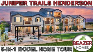 ALL 5 Model Homes New Henderson Townhomes at Juniper Trails 360K  Beazer Homes 12532041sf [upl. by Leoy]