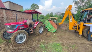 John Deere Tractor Stuck in Mud Badly Pulled by JCB 3dx Mahindra Arjun 4x4 Sonalika 60 Rx [upl. by Lareneg]