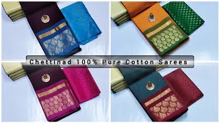 Chettinad Cotton Sarees 💠 55Mtr Without blouse💠₹700Shipping 💠 Saree Only 600💠 ☎️9655430091 [upl. by Neik854]