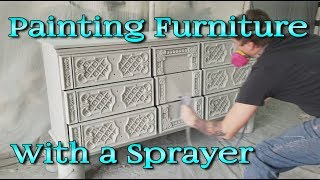 Dresser Makeover with a Sprayer Glazing with Wood Stain [upl. by Pish487]