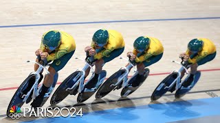 Australia speeds to cycling track team sprint bronze medal  Paris Olympics  NBC Sports [upl. by Irakab]