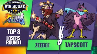 ZeeBee vs Tapscott  Rivals of Aether Top 8 LR1  The Big House 10  Mollo Kragg vs Wrastor [upl. by Buatti934]