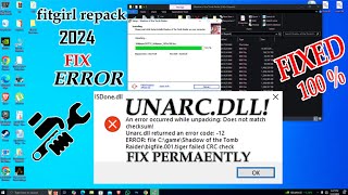 How to fix Unarcdll returned an error code 12 Error While Installing Games in Windows 10 [upl. by Eicyak]