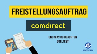 Freistellungsauftrag bei comdirect einrichten  was du beachten solltest [upl. by Ruperto]