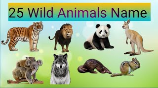 25 wild animals name  25 wild animals name in english [upl. by Skiest244]