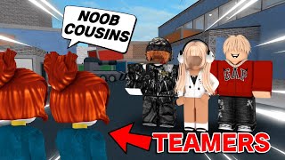 BEATING MM2 TEAMERS WITH OUR COUSINS [upl. by Adnilam]