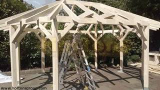 Bertsch Holzau 5mx35m octagonal gazebo installation [upl. by Greenleaf]