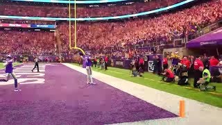 Stefon Diggs 61 yard touchdown catch  Minneapolis Miracle Sideline Cam Angle  1142018 [upl. by Enihpad]