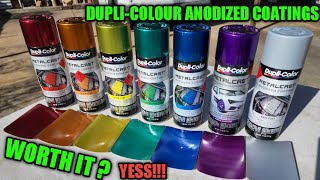 Duplicolour Metalcast Anodized Coating paints sprayed out and reviewed AWESOME 👏 COLOURS 👏 [upl. by Sanderson]