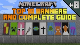 Minecraft top 10 banner designs Ep 8 With tutorial [upl. by Whitehurst]