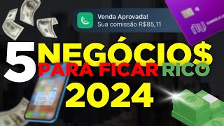 5 NEGÓCIOS para FICAR RICO em 2024 Online [upl. by Kotick]