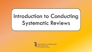 Introduction to Conducting Systematic Reviews [upl. by Zennie]