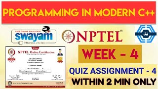 Programming In Modern C Week 4 Quiz Assignment Solution  NPTEL  SWAYAM  2024 [upl. by Elicia]