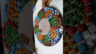 Creative clay stone wall mirror art shorts diy art dildiyangallan youtubeshorts claycrafts [upl. by Audri]